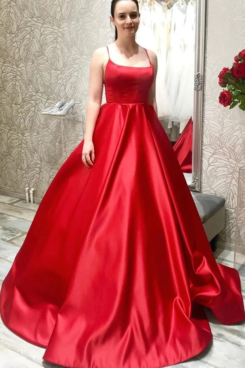 Scoop neck clearance prom dress