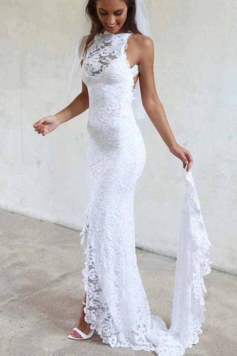 Backless Wedding Dress, Lace Wedding Dress, Sexy Wedding Dress