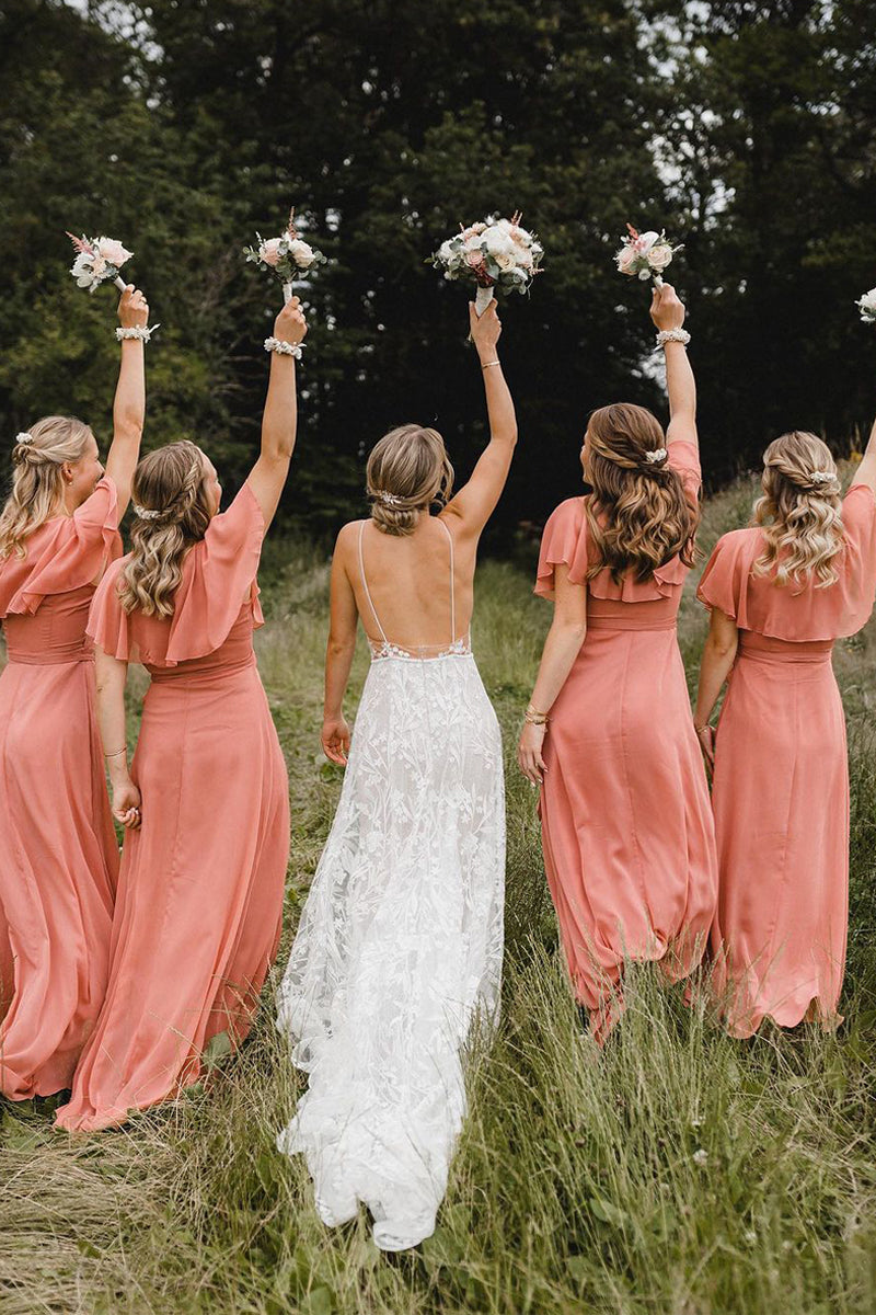 Inexpensive Coral Bridesmaid Dresses