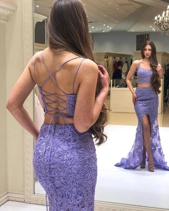 lavender mermaid prom dress