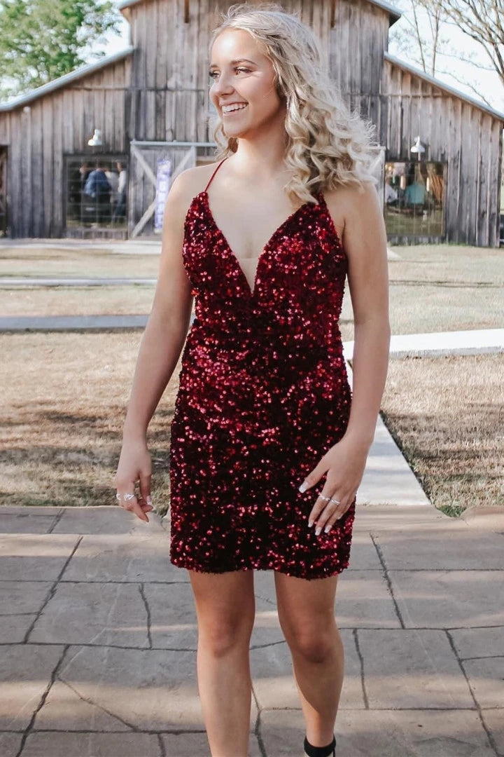 Burgundy bodycon store homecoming dress