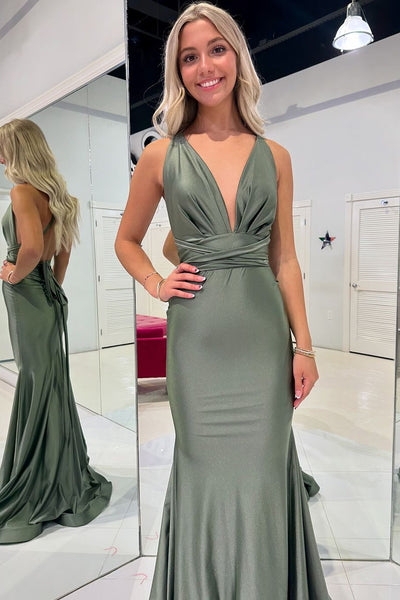 Charming Mermaid Halter Long Evening Prom Dress, Bridesmaid Dresses VK24102408