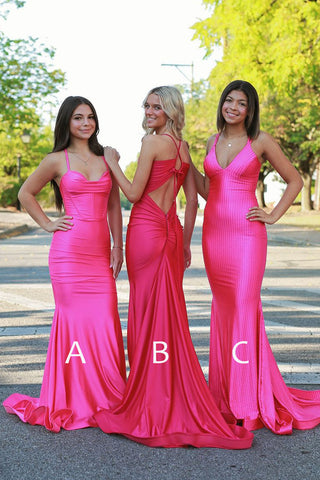 Gorgeous Mermaid Pink Long Prom Dresses