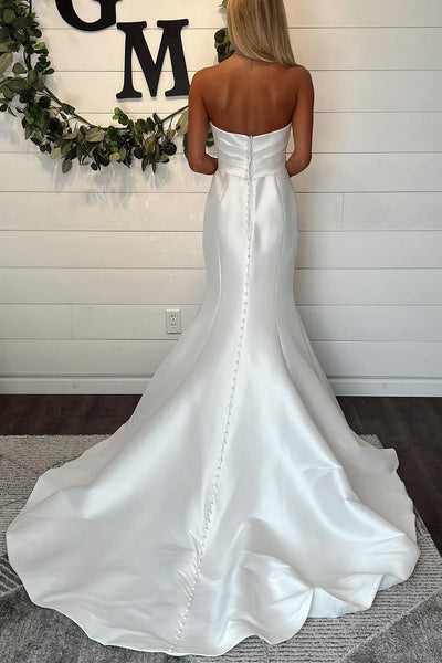 Mermaid Strapless Satin Wedding Dresses VK24051202