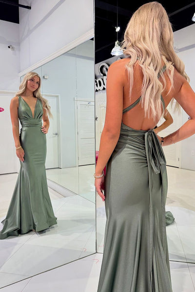 Charming Mermaid Halter Long Evening Prom Dress, Bridesmaid Dresses VK24102408